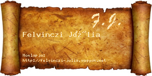 Felvinczi Júlia névjegykártya